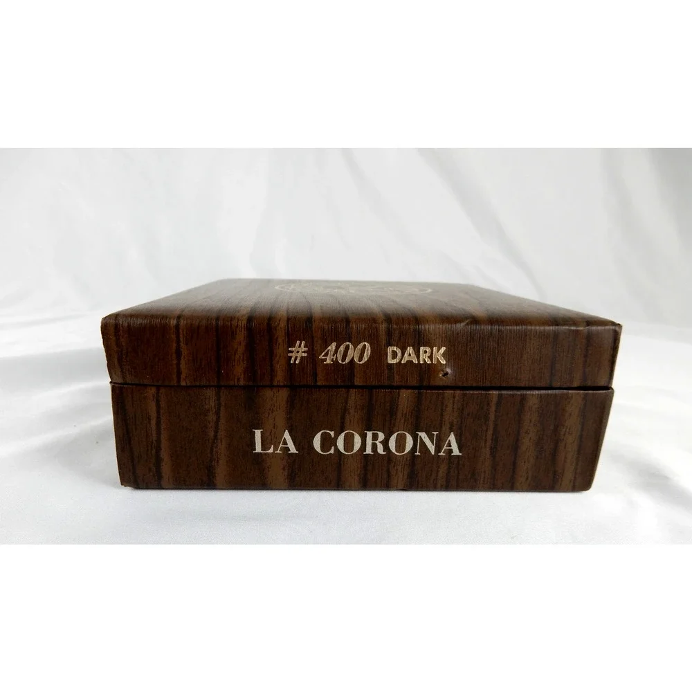 Vintage La Corona #400 Faux Walnut Cigar Box American Brands 1970s Dark